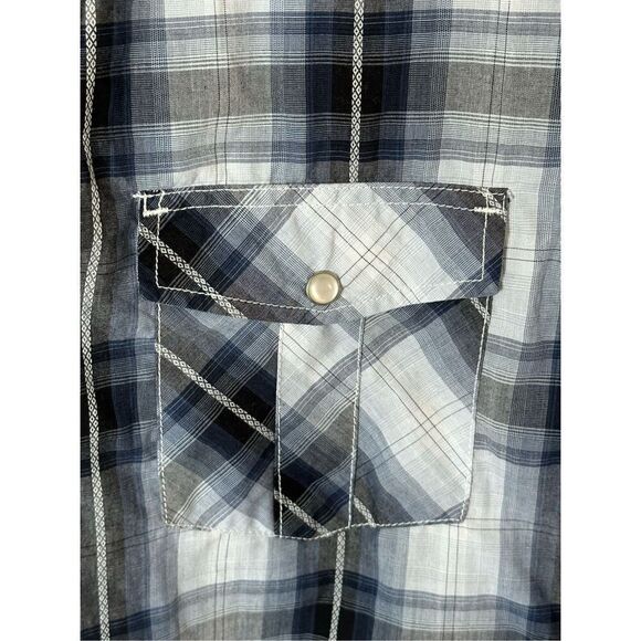Vintage Coastal Mens Large Plaid Long Slv Pearl Snap Button-Up Western Shirt - Picture 8 of 10